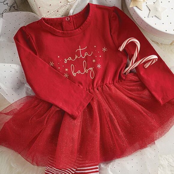 Stephan Baby "Santa Baby" Red Snapshirt Dress/NWT/6-12M - Picture 2 of 12